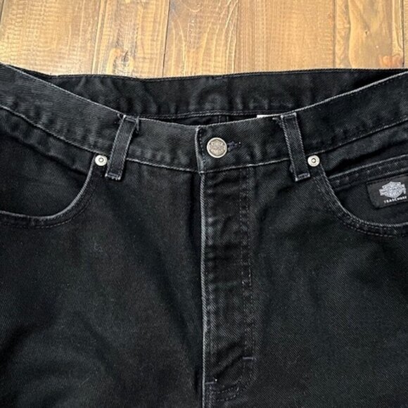 Vintage Harley Davidson Black Jeans Traditional Fit Y2K Biker Men's 34/30 - Picture 3 of 8